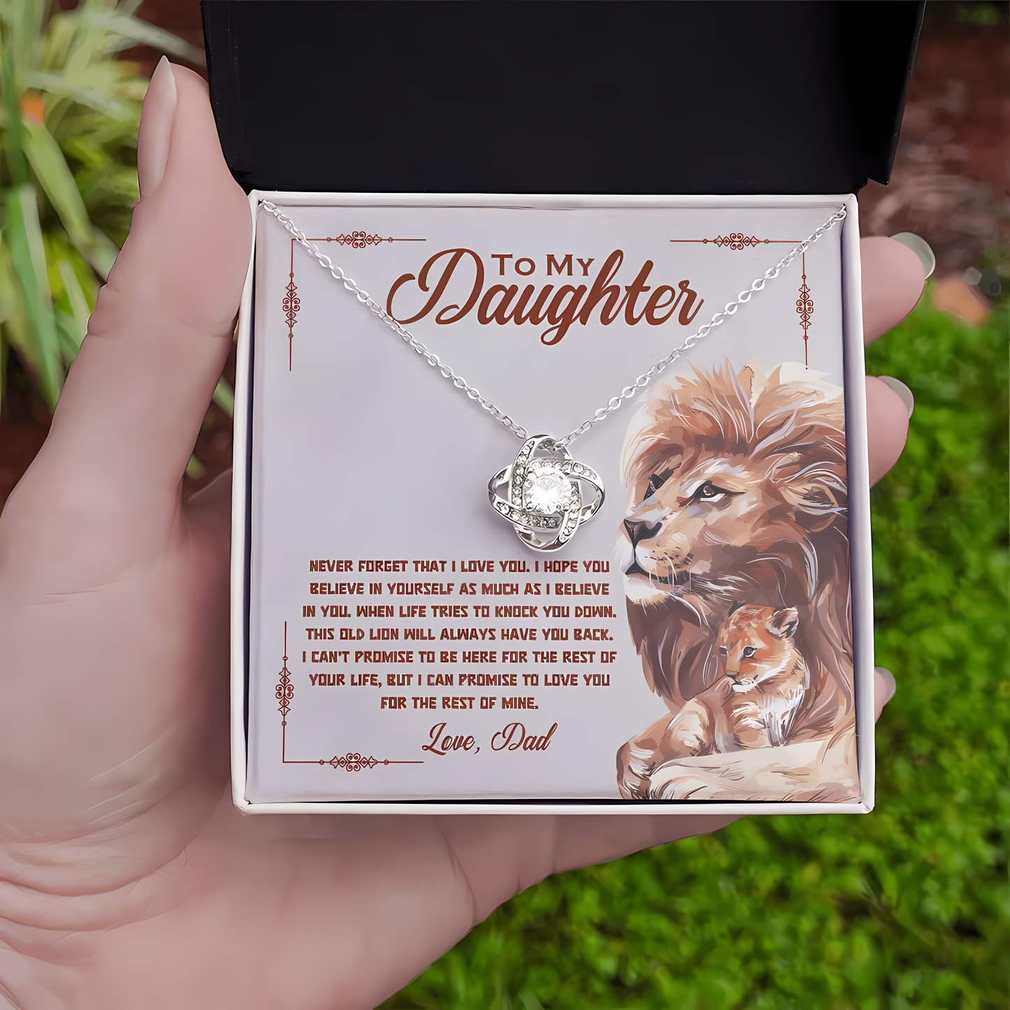 TO MY DAUGHTER FROM DAD - Premium Love Knot Necklace