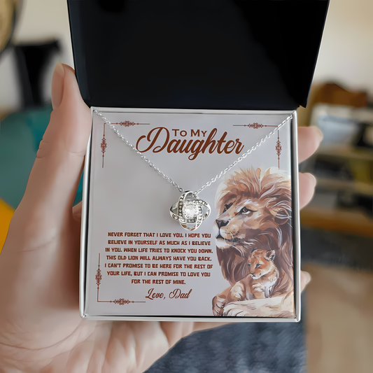 TO MY DAUGHTER FROM DAD - Premium Love Knot Necklace