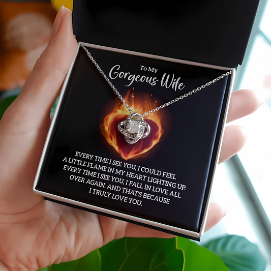 TO MY WIFE FROM HUSBAND- Premium Love Knot Necklace