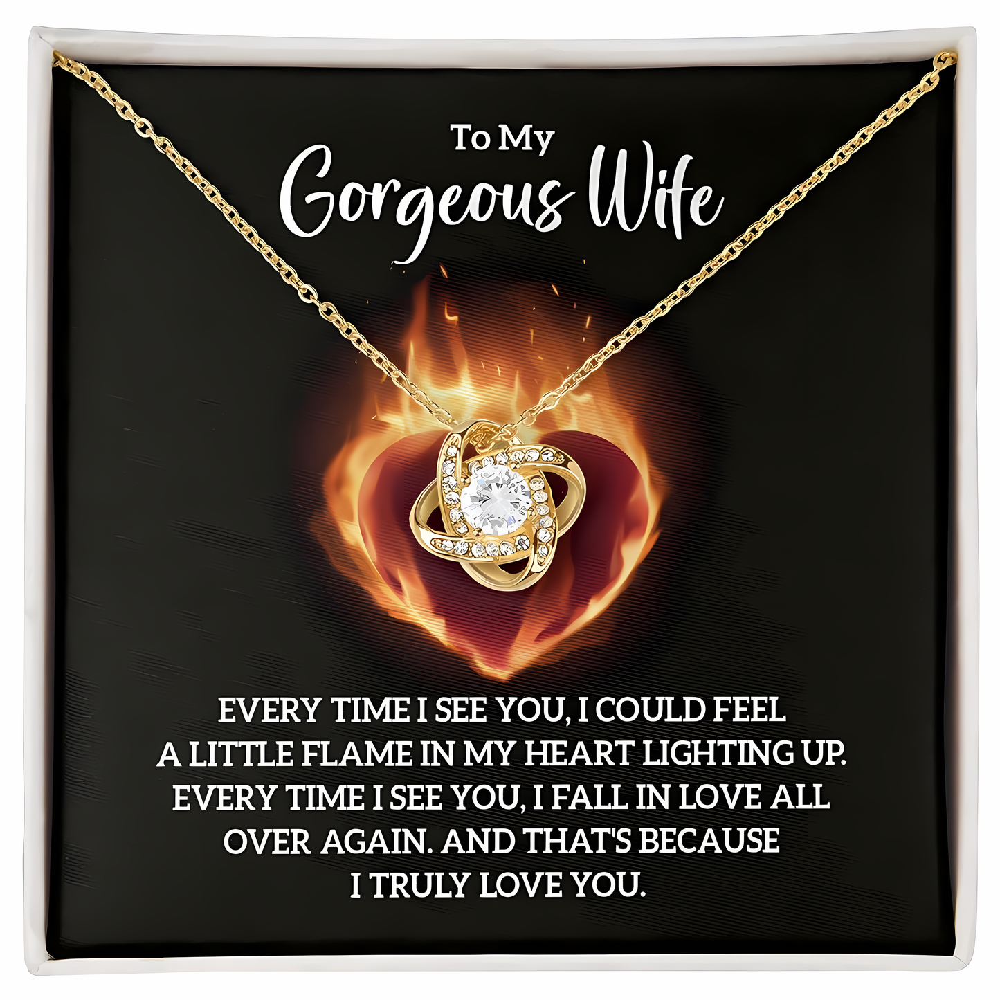 TO MY WIFE FROM HUSBAND- Premium Love Knot Necklace