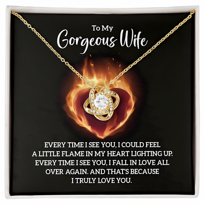 TO MY WIFE FROM HUSBAND- Premium Love Knot Necklace