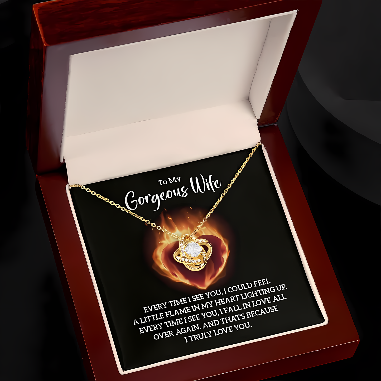 TO MY WIFE FROM HUSBAND- Premium Love Knot Necklace