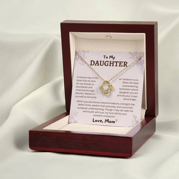 TO MY DAUGHTER FROM MOM - Premium Love Knot Necklace