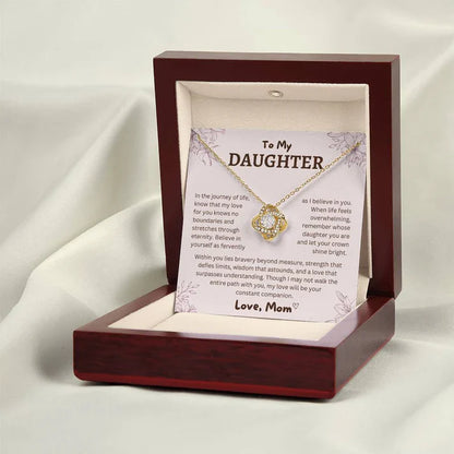 TO MY DAUGHTER FROM MOM - Premium Love Knot Necklace