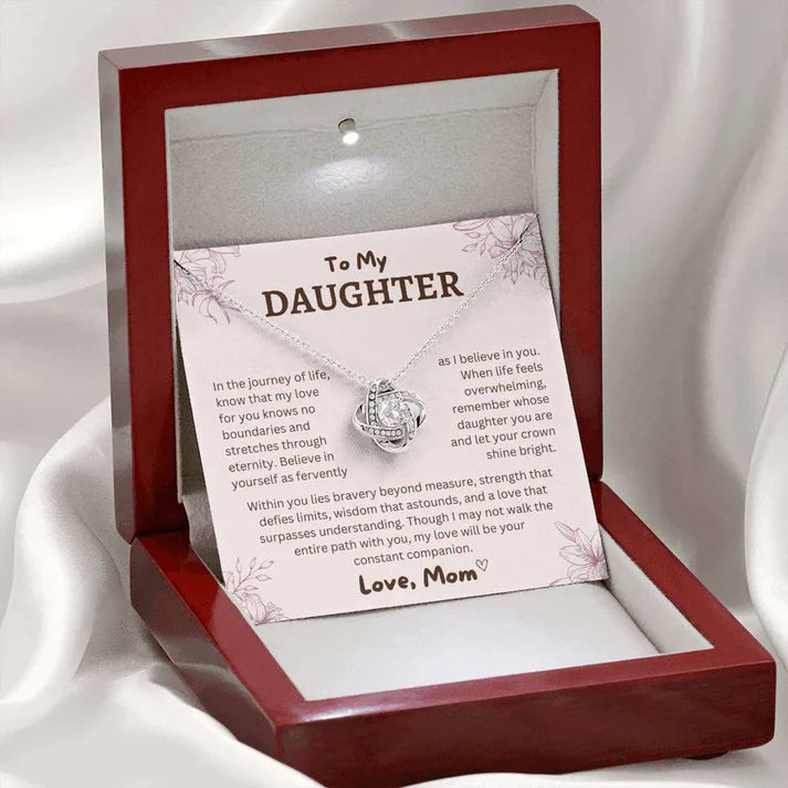 TO MY DAUGHTER FROM MOM - Premium Love Knot Necklace