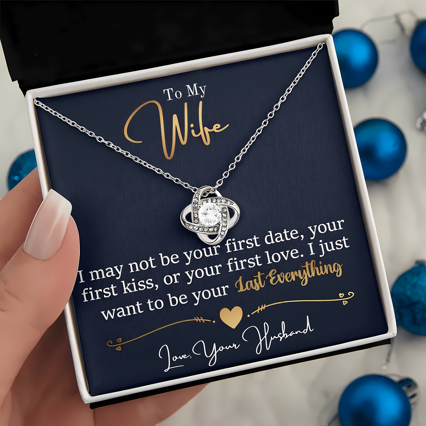 TO MY WIFE FROM HUSBAND- Premium Love Knot Necklace
