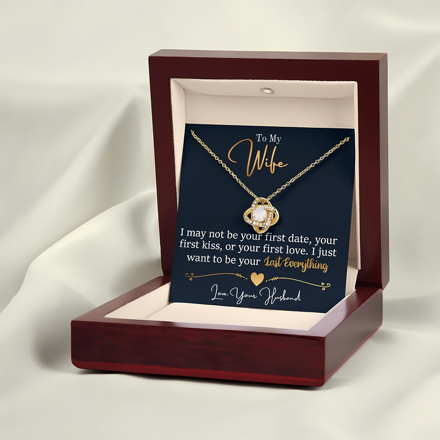 TO MY WIFE FROM HUSBAND- Premium Love Knot Necklace
