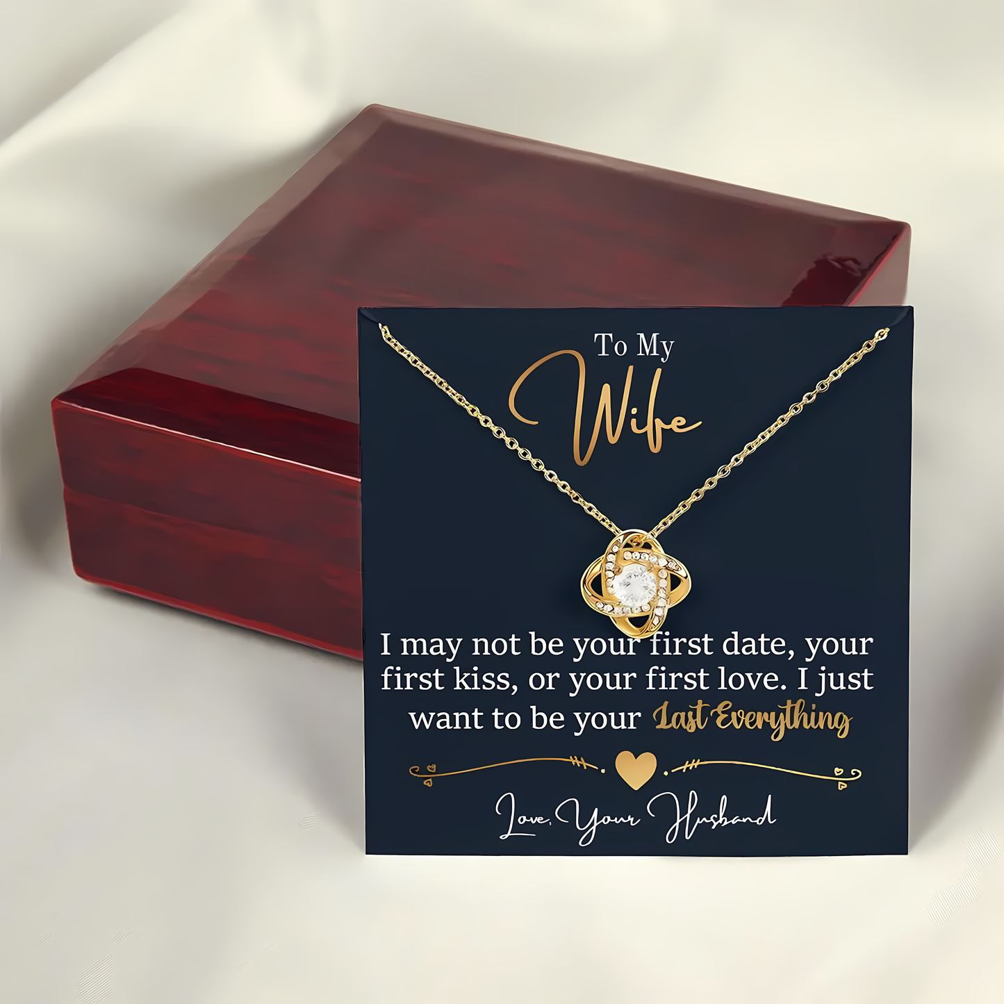 TO MY WIFE FROM HUSBAND- Premium Love Knot Necklace
