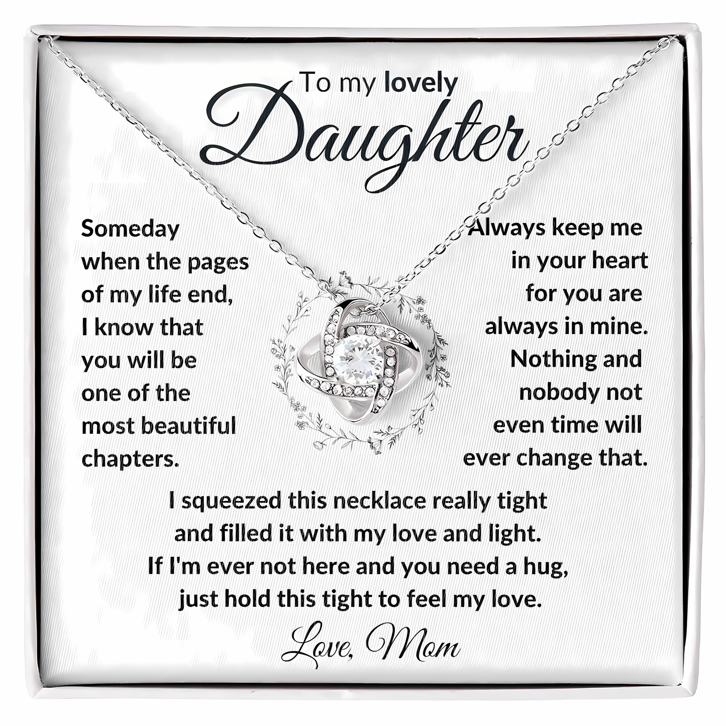 TO MY DAUGHTER FROM MOM- Premium Love Knot Necklace