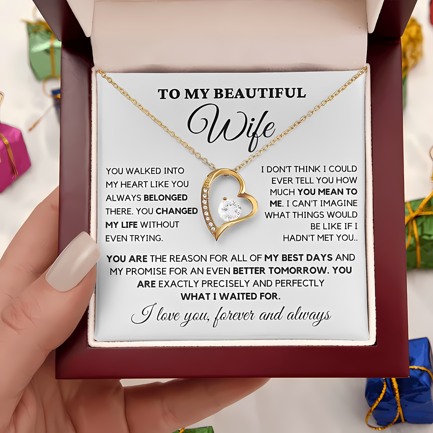 TO MY WIFE - GIFT FROM HUSBAND - Forever Love Necklace