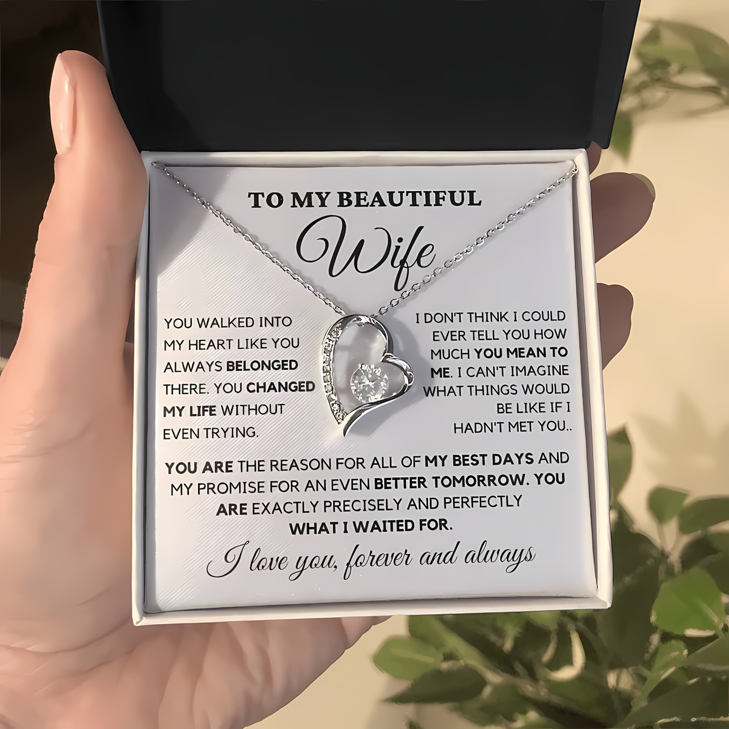 TO MY WIFE - GIFT FROM HUSBAND - Forever Love Necklace