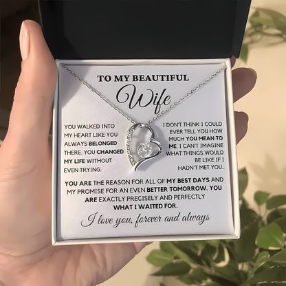 TO MY WIFE - GIFT FROM HUSBAND - Forever Love Necklace