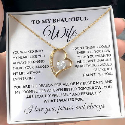 TO MY WIFE - GIFT FROM HUSBAND - Forever Love Necklace
