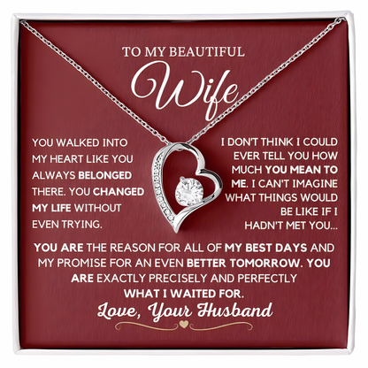TO MY WIFE - GIFT FROM HUSBAND - Forever Love Necklace