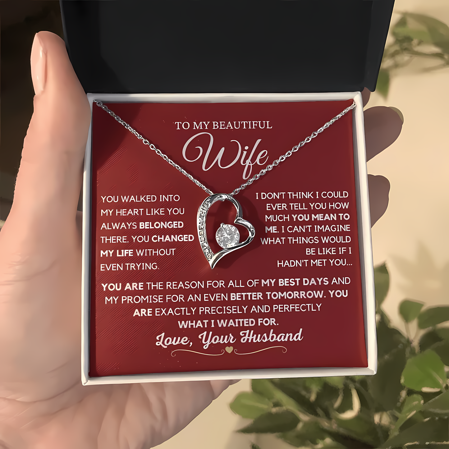 TO MY WIFE - GIFT FROM HUSBAND - Forever Love Necklace