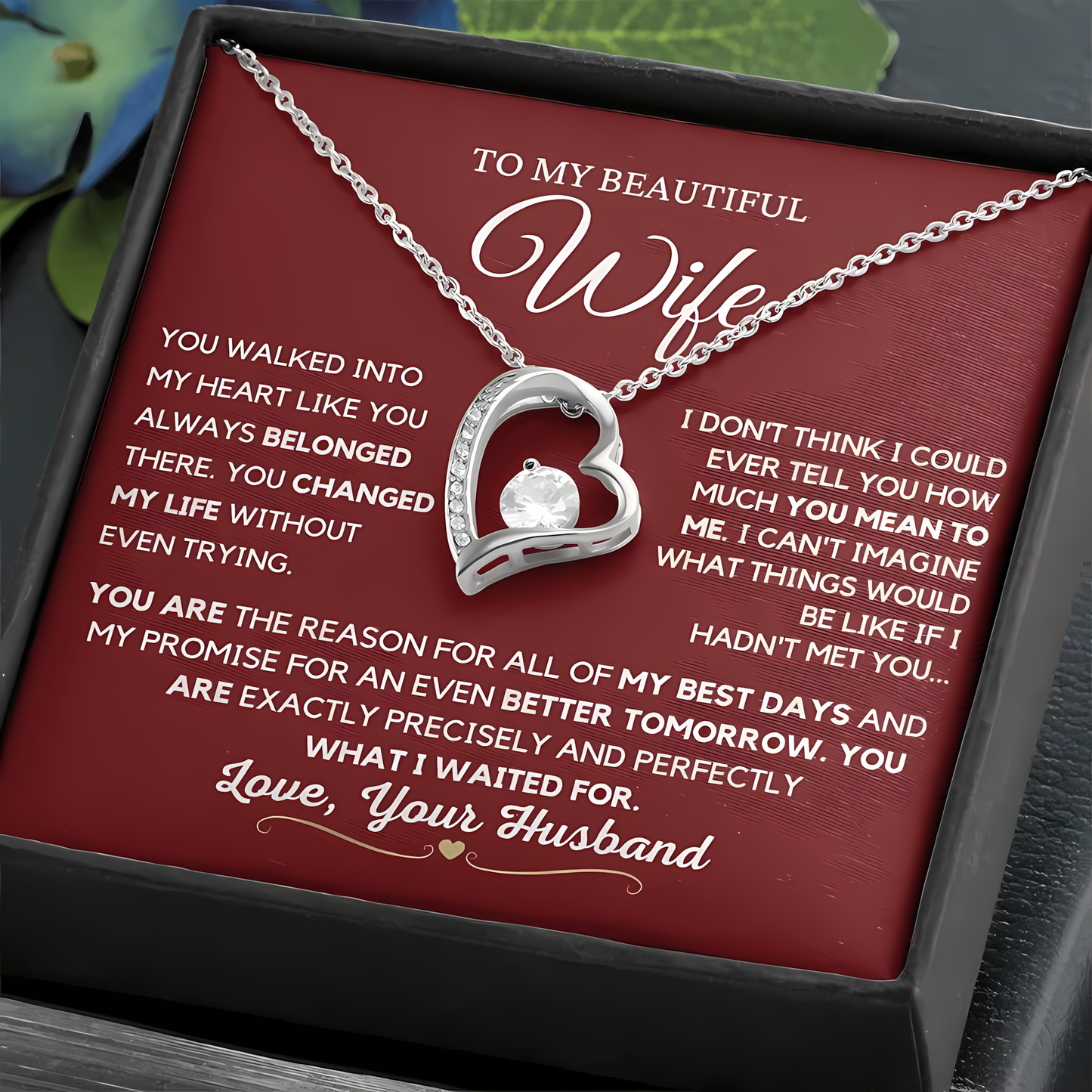 TO MY WIFE - GIFT FROM HUSBAND - Forever Love Necklace
