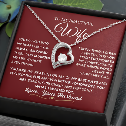 TO MY WIFE - GIFT FROM HUSBAND - Forever Love Necklace