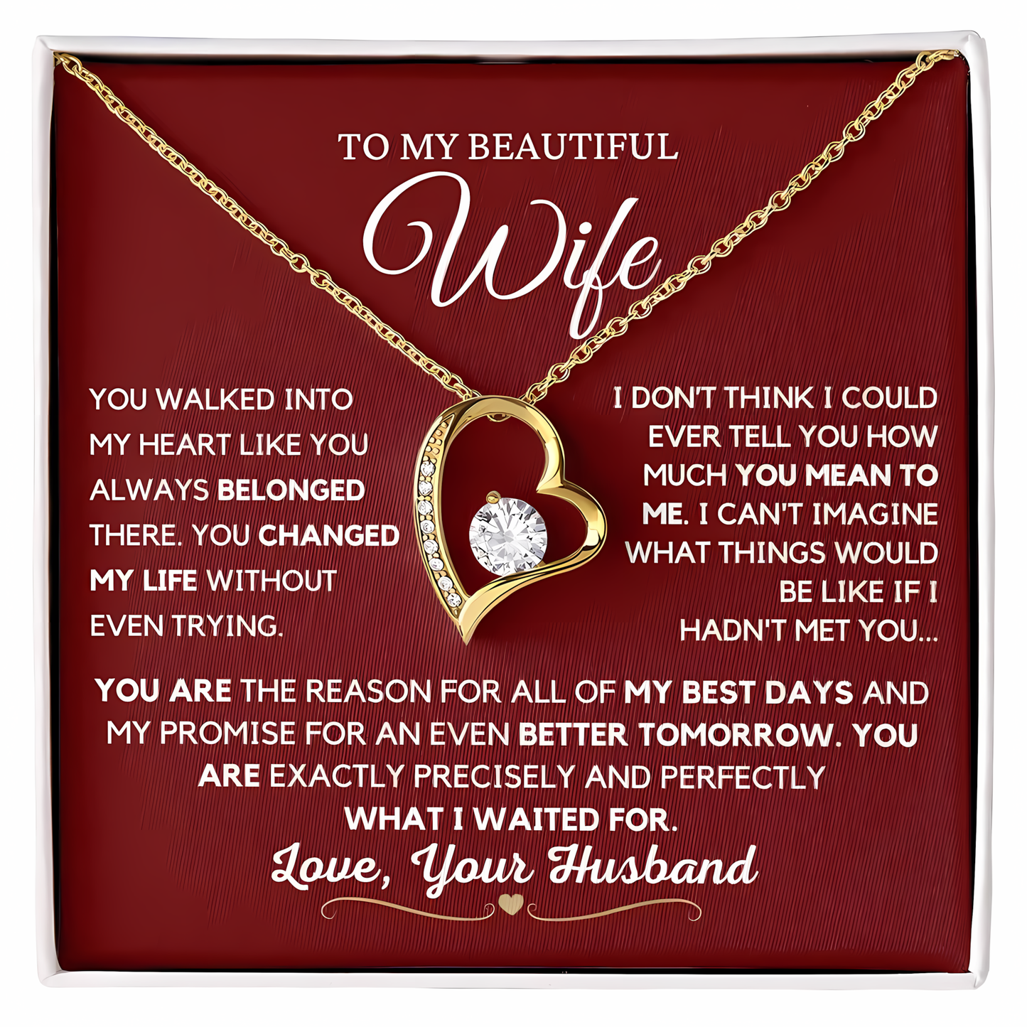 TO MY WIFE - GIFT FROM HUSBAND - Forever Love Necklace