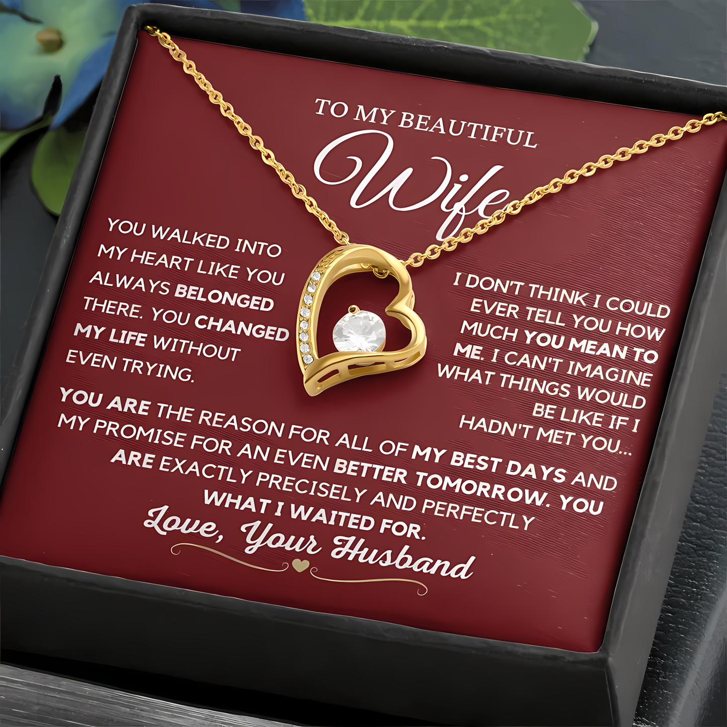 TO MY WIFE - GIFT FROM HUSBAND - Forever Love Necklace