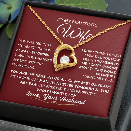 TO MY WIFE - GIFT FROM HUSBAND - Forever Love Necklace