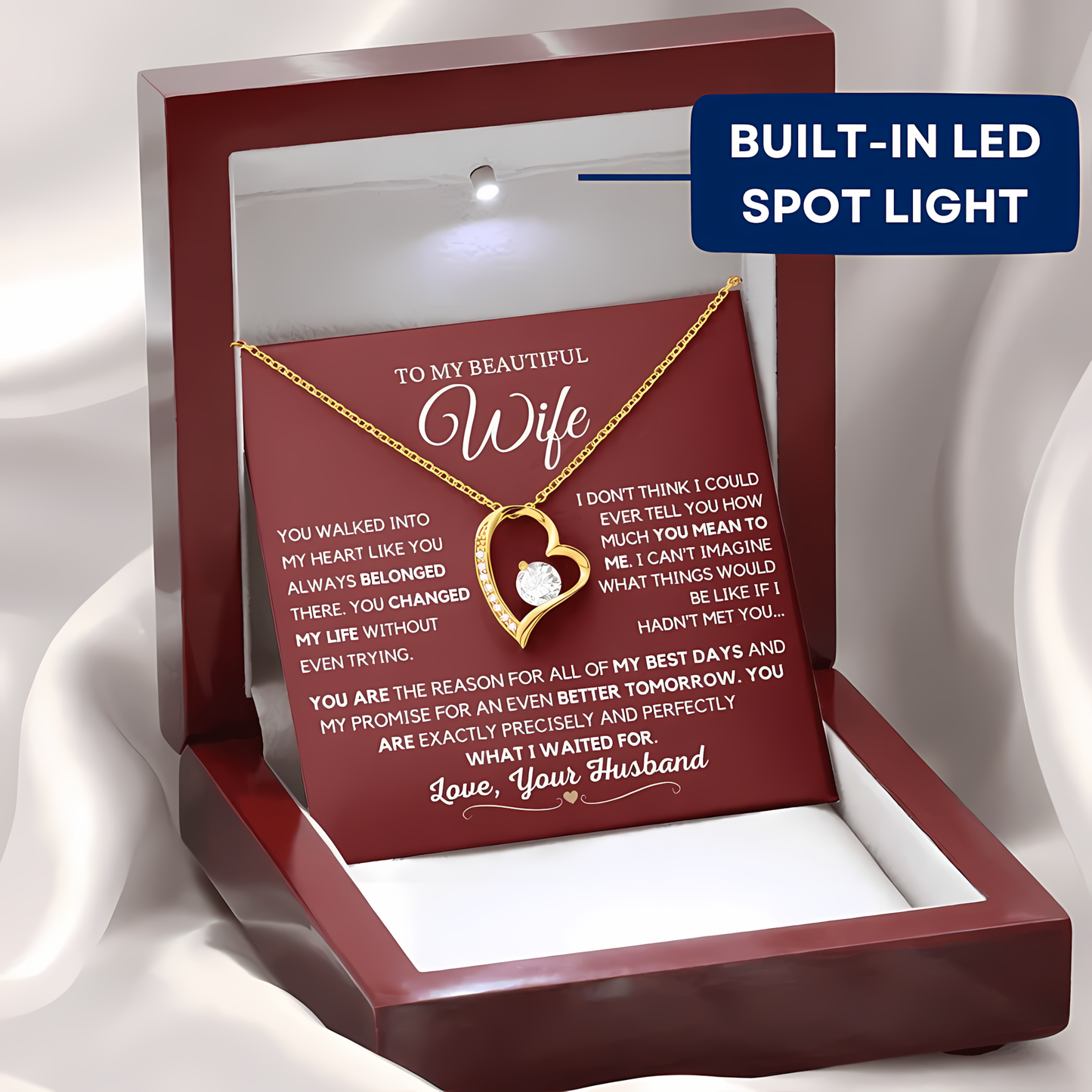 TO MY WIFE - GIFT FROM HUSBAND - Forever Love Necklace