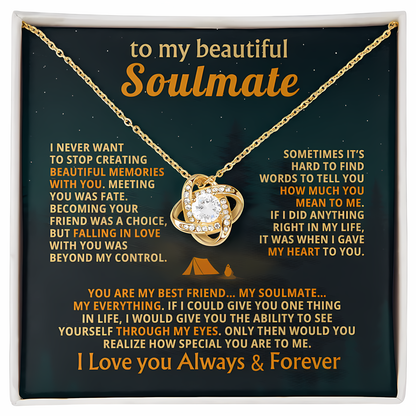 TO MY WIFE FROM HUSBAND - Premium Love Knot Necklace