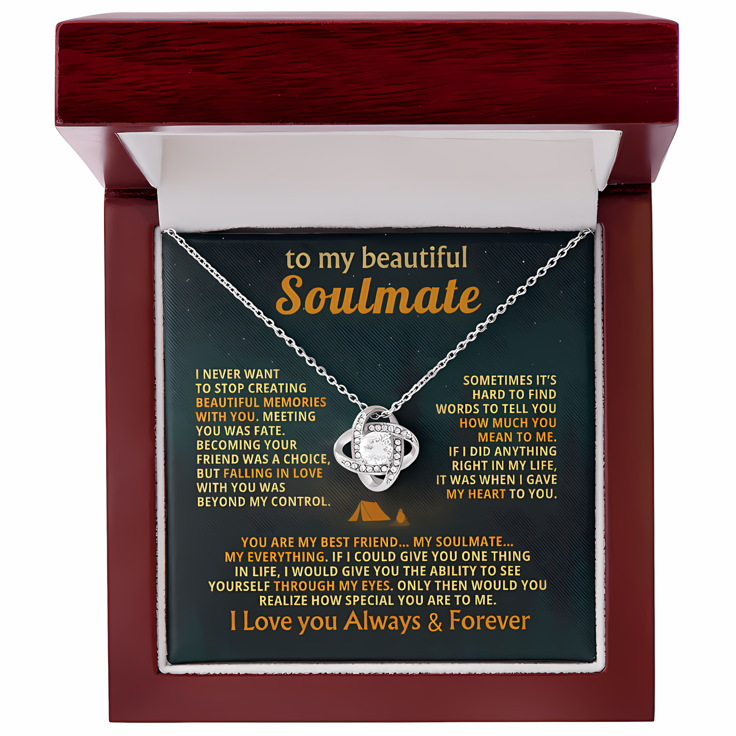 TO MY WIFE FROM HUSBAND - Premium Love Knot Necklace