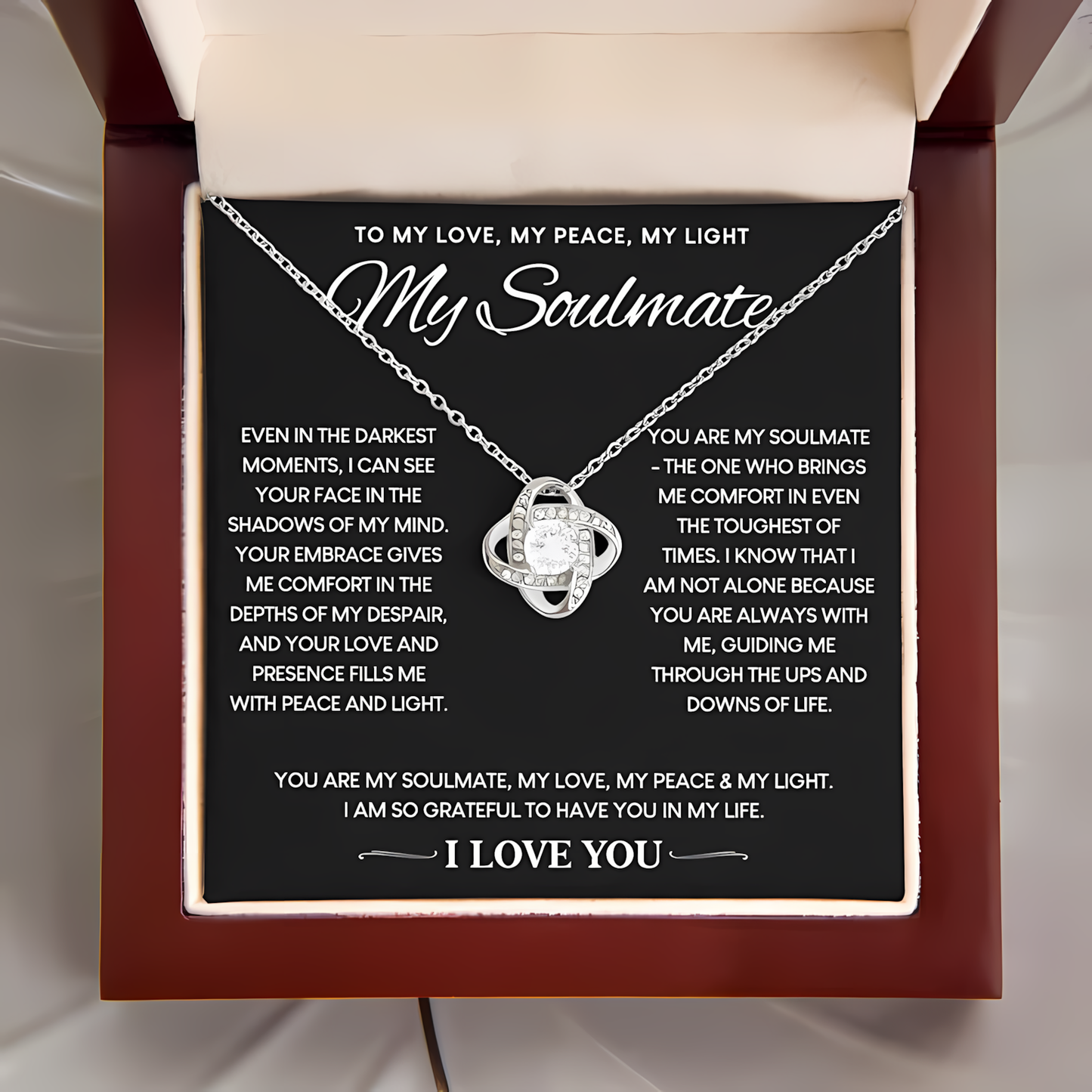 TO MY WIFE FROM HUSBAND - Premium Love Knot Necklace