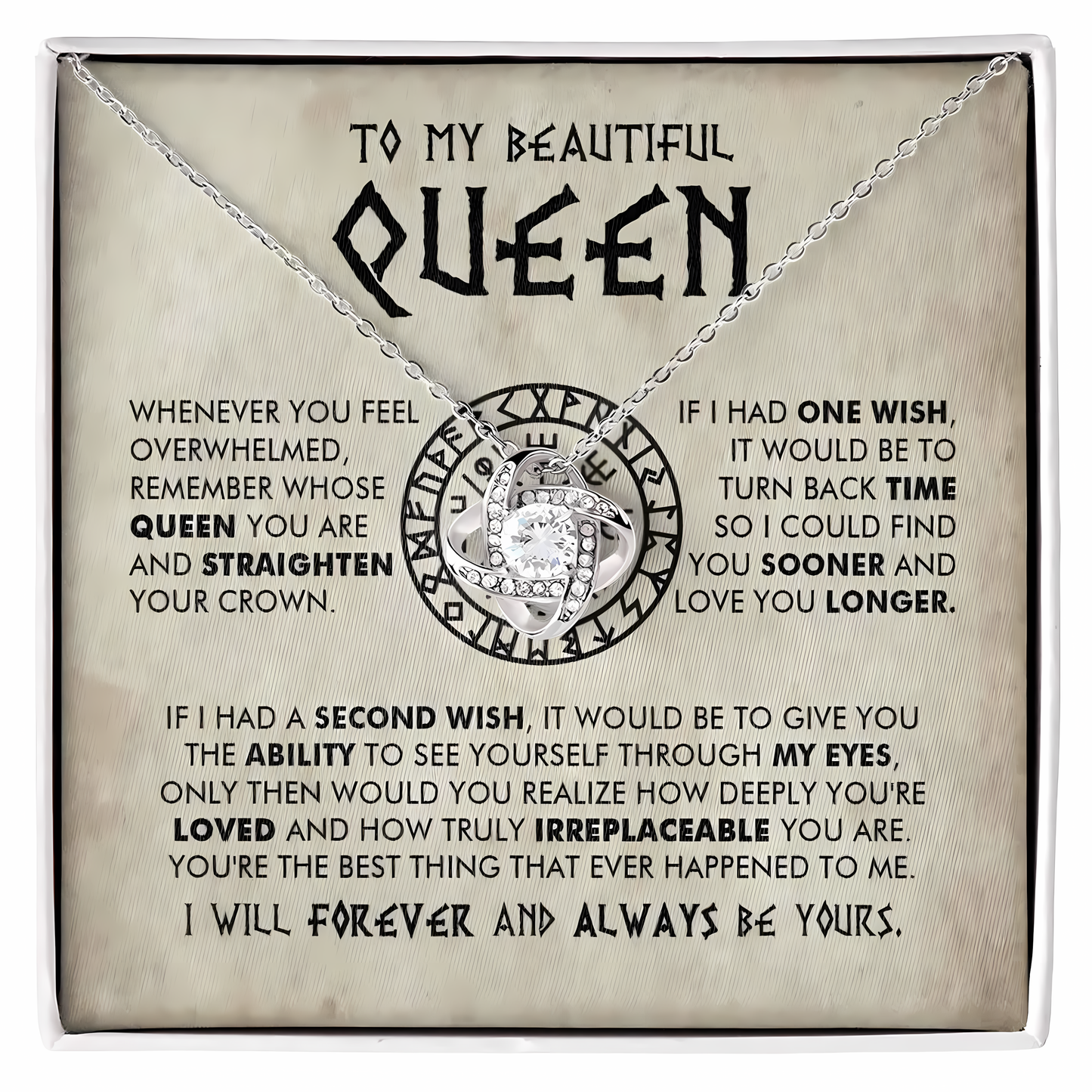 TO MY WIFE FROM HUSBAND - Premium Love Knot Necklace