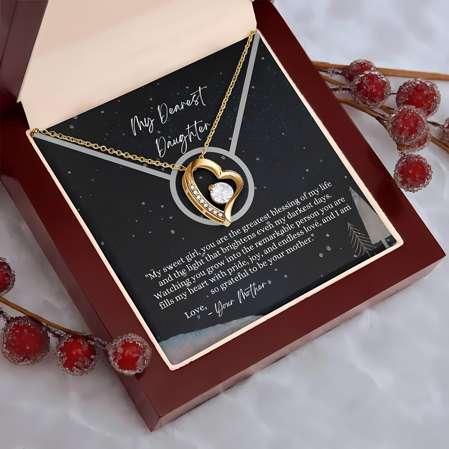 TO MY DAUGHTER - GIFT FROM MOM - Forever Love Necklace