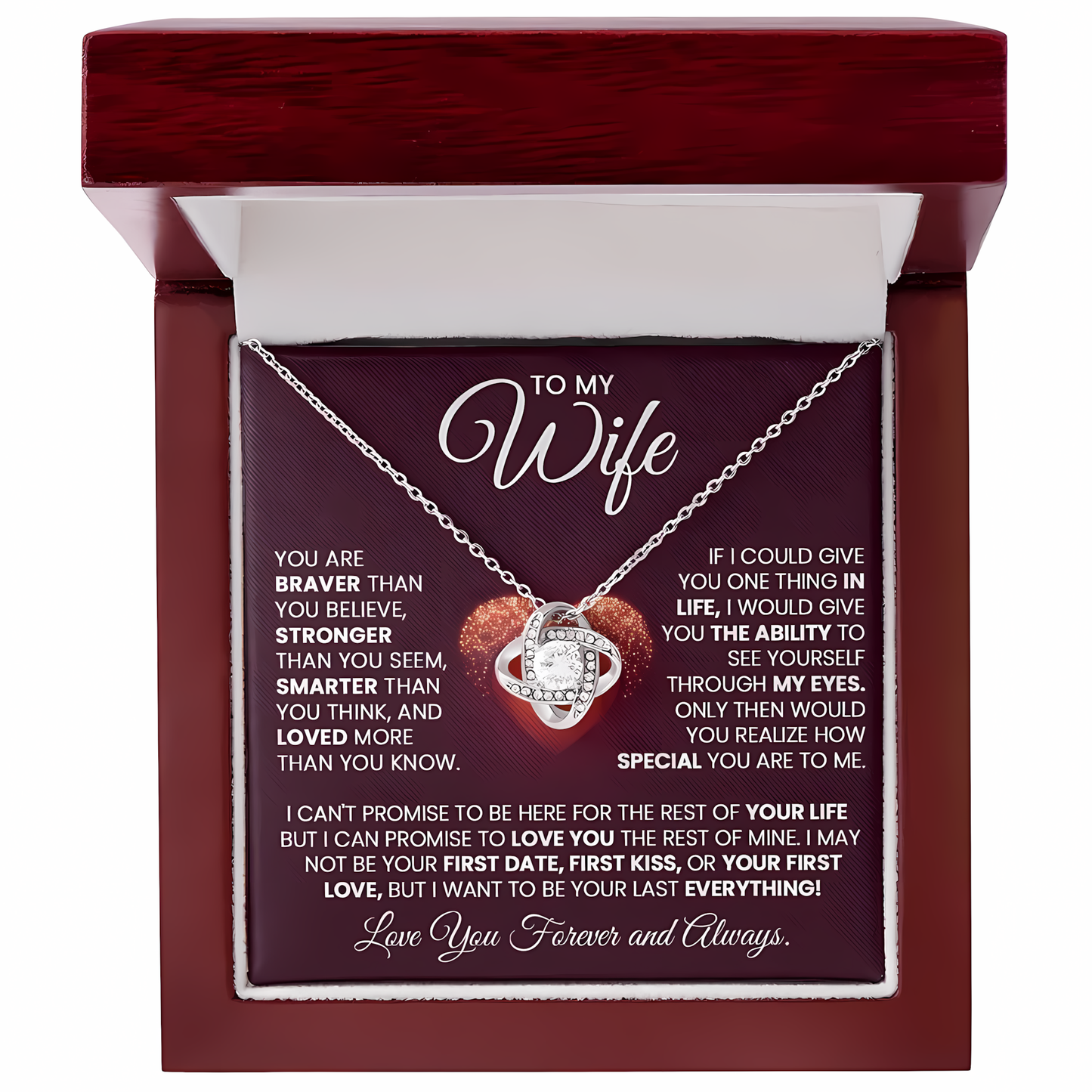 TO MY WIFE FROM HUSBAND - Premium Love Knot Necklace