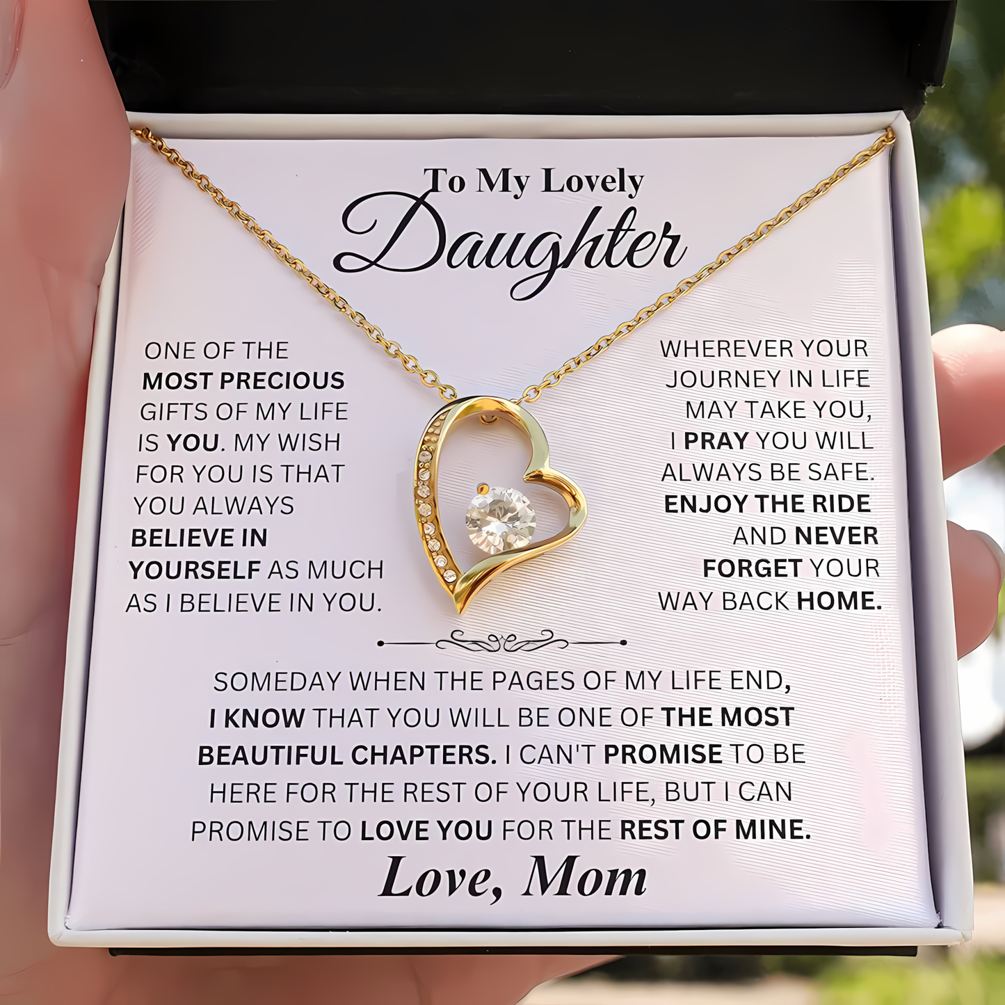 TO MY DAUGHTER - GIFT FROM MOM - Forever Love Necklace