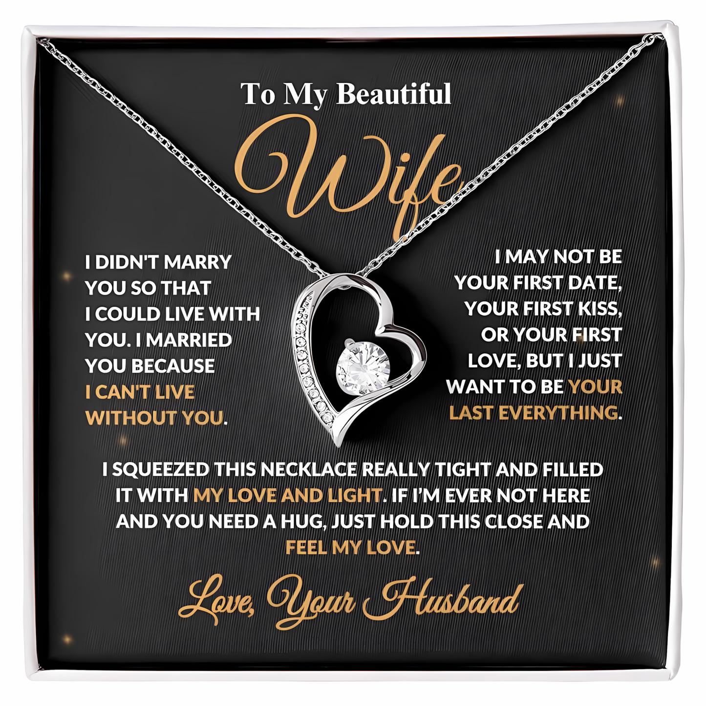TO MY WIFE - GIFT FROM HUSBAND - Forever Love Necklace