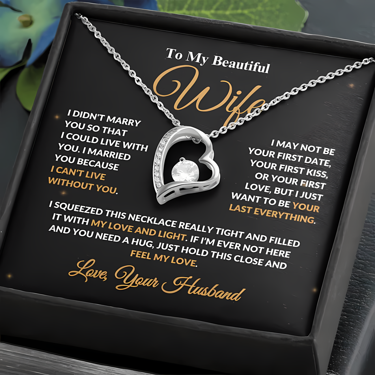 TO MY WIFE - GIFT FROM HUSBAND - Forever Love Necklace
