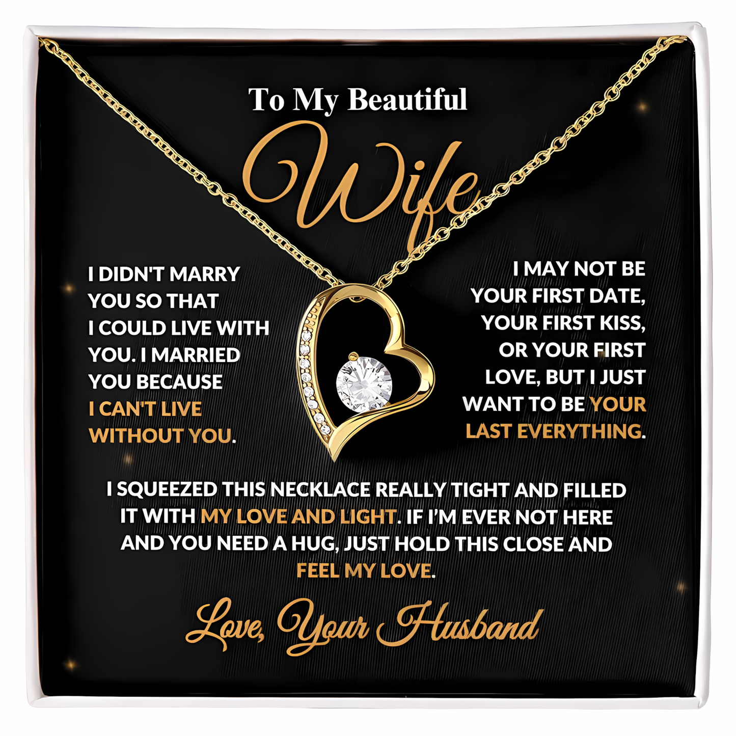 TO MY WIFE - GIFT FROM HUSBAND - Forever Love Necklace