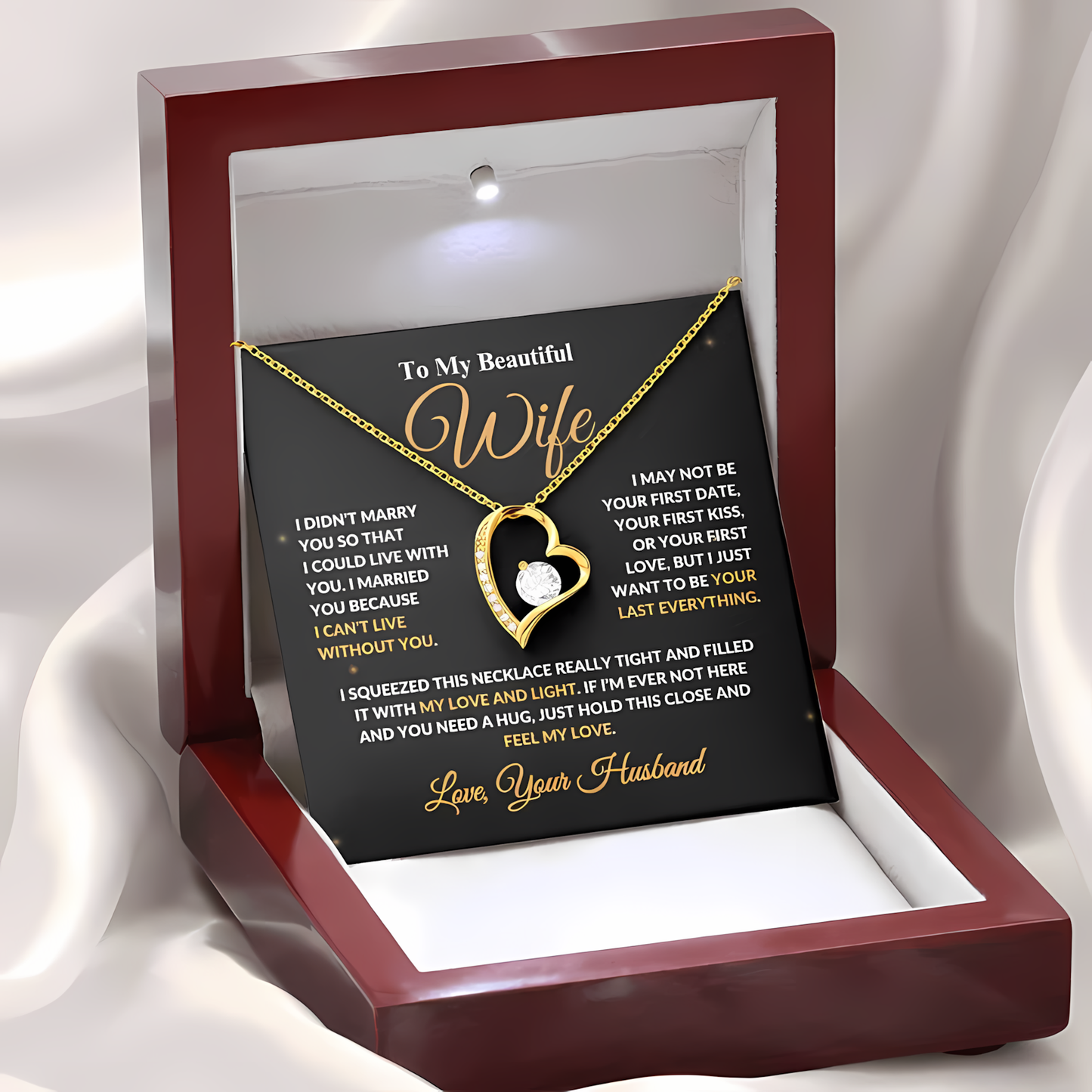 TO MY WIFE - GIFT FROM HUSBAND - Forever Love Necklace