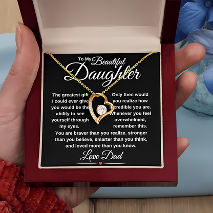 TO MY DAUGHTER  - GIFT FROM DAD - Forever Love Necklace
