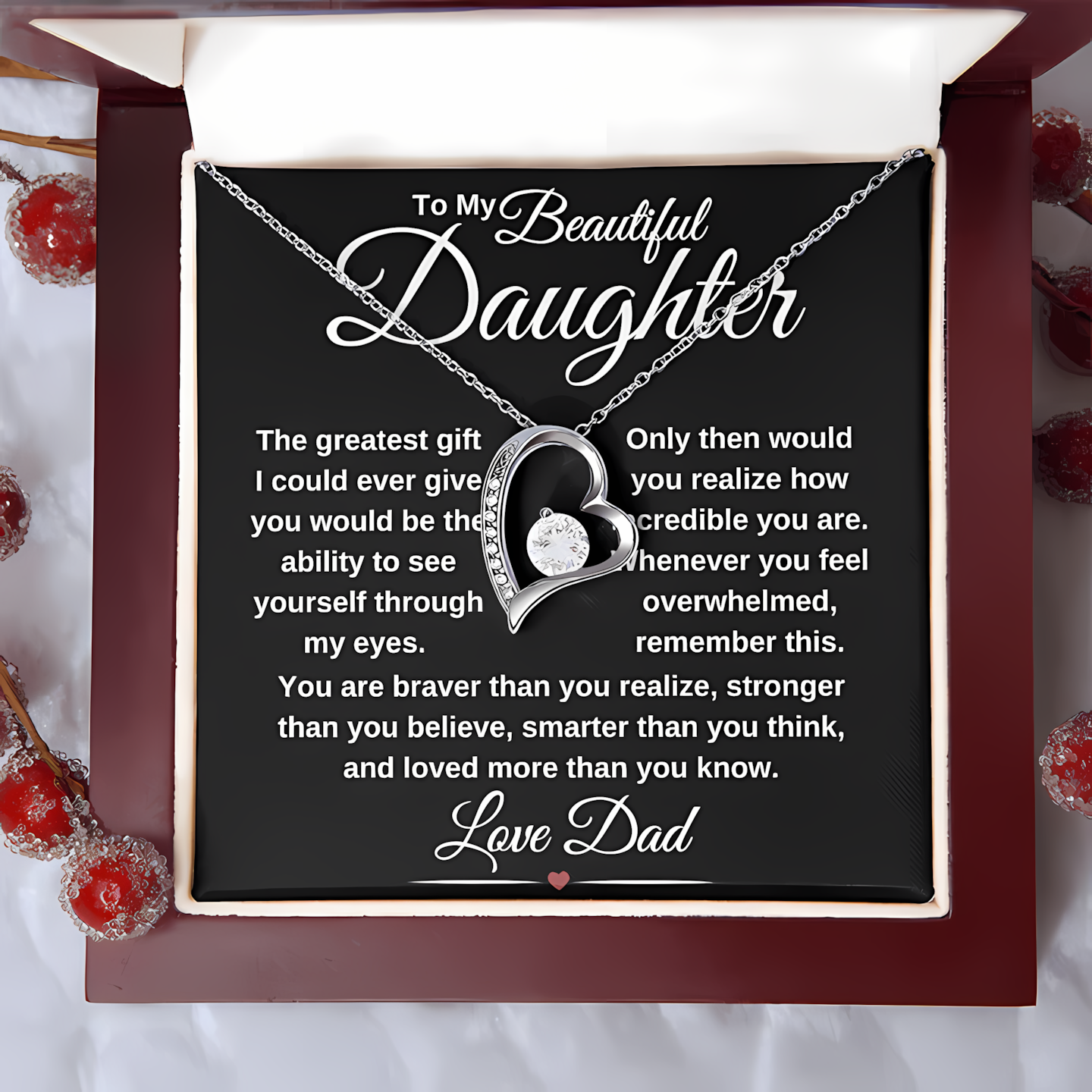 TO MY DAUGHTER  - GIFT FROM DAD - Forever Love Necklace