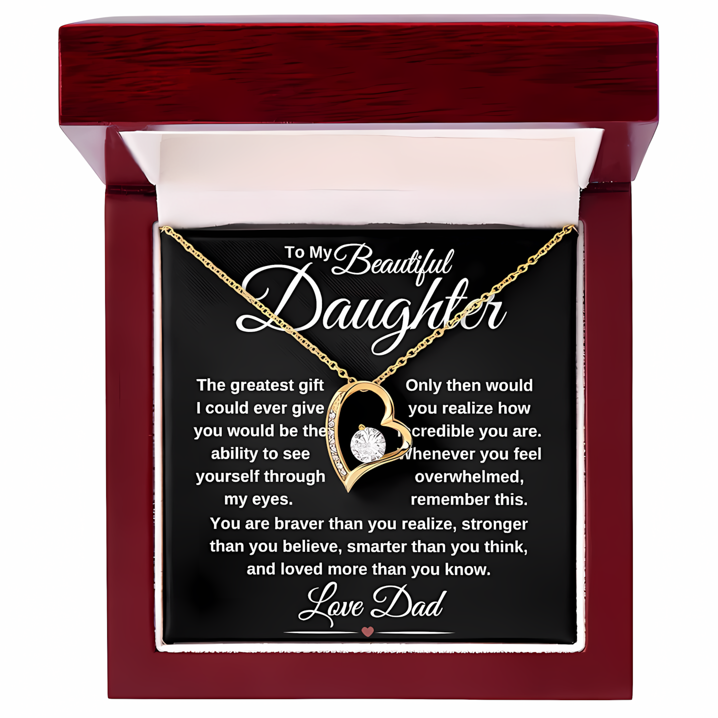 TO MY DAUGHTER  - GIFT FROM DAD - Forever Love Necklace