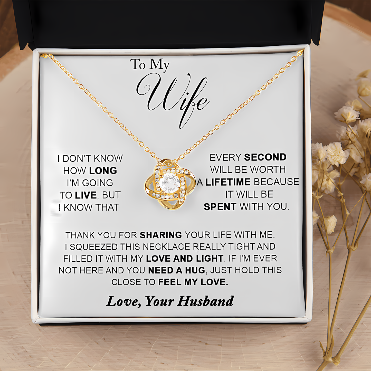 TO MY WIFE FROM HUSBAND - Premium Love Knot Necklace