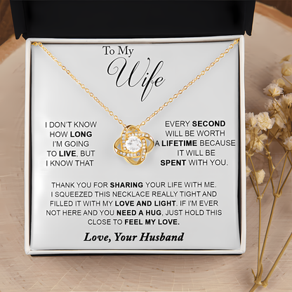 TO MY WIFE FROM HUSBAND - Premium Love Knot Necklace
