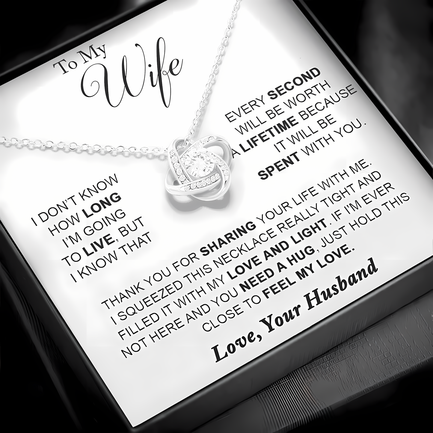 TO MY WIFE FROM HUSBAND - Premium Love Knot Necklace