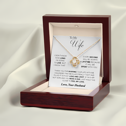 TO MY WIFE FROM HUSBAND - Premium Love Knot Necklace