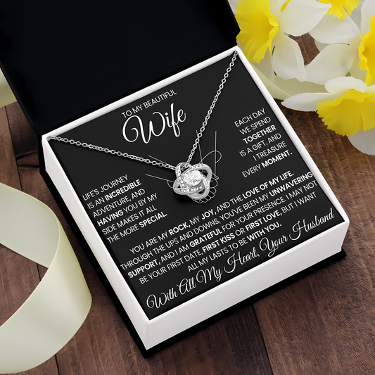 TO MY WIFE FROM HUSBAND - Premium Love Knot Necklace