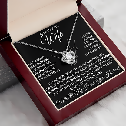 TO MY WIFE FROM HUSBAND - Premium Love Knot Necklace