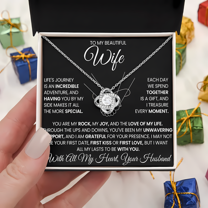 TO MY WIFE FROM HUSBAND - Premium Love Knot Necklace