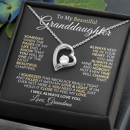 TO MY GRANDDAUGHTER - GIFT FROM GRANDMA - Forever Love Necklace