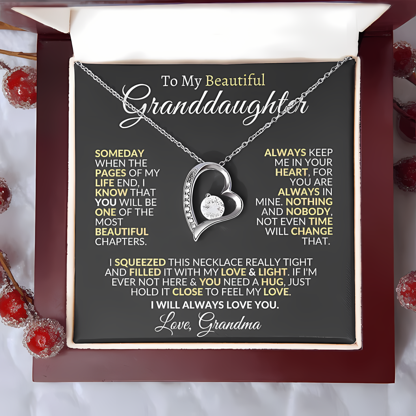 TO MY GRANDDAUGHTER - GIFT FROM GRANDMA - Forever Love Necklace
