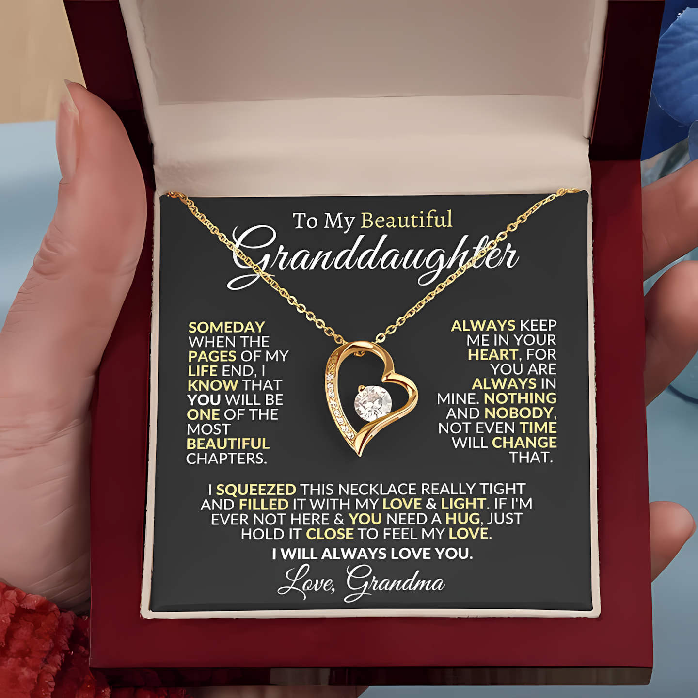 TO MY GRANDDAUGHTER - GIFT FROM GRANDMA - Forever Love Necklace