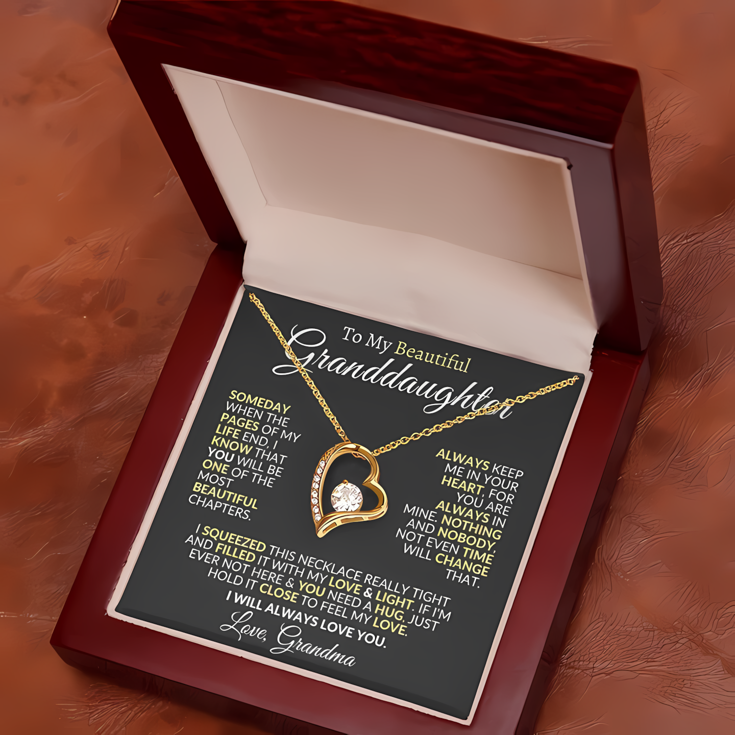 TO MY GRANDDAUGHTER - GIFT FROM GRANDMA - Forever Love Necklace
